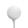 Realistic golf ball on tee Royalty Free Stock Photo