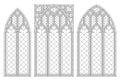 Medieval Gothic contour stained-glass window Cathedral window. Royalty Free Stock Photo