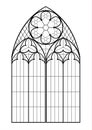 Medieval Gothic contour window Royalty Free Stock Photo