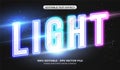 Realistic gradient Light text effect. Editable colorful glowing neon text effect