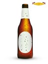 Realistic graphic design vector of bottle of beer with condensed water Royalty Free Stock Photo