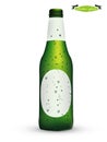 Realistic graphic design vector of bottle of beer with condensed water Royalty Free Stock Photo