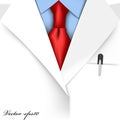 Realistic graphic design vector of doctor suit with red necktie Royalty Free Stock Photo