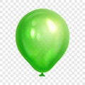 Realistic green balloon, isolated on transparent background