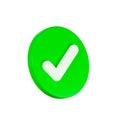 Green checkmark button, symbol sign, Suitable for applications, cartography, GPS navigation, announcement banner,