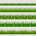 Realistic green grass seamless vector backgrounds isolated Royalty Free Stock Photo