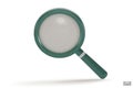 Realistic green Magnifying glass with shadow isolated on white background. Lupe 3d in a realistic style. Search vector icon. Royalty Free Stock Photo