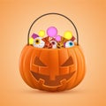 realistic halloween bag vector illustration