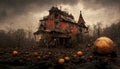 Realistic halloween festival illustration. Halloween night pictures for wall paper or computer screen.