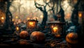 Realistic halloween festival illustration. Halloween night pictures for wall paper or computer screen.