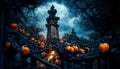 Realistic halloween festival illustration. Halloween night pictures for wall paper or computer screen.