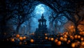 Realistic halloween festival illustration. Halloween night pictures for wall paper or computer screen.