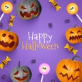 realistic halloween frame vector illustration Royalty Free Stock Photo