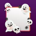realistic halloween frame template vector design Royalty Free Stock Photo