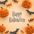 realistic halloween frame vector illustration Royalty Free Stock Photo