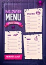 realistic halloween menu template vector design