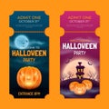 realistic halloween tickets templates vector design