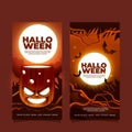 realistic halloween vertical banners set vector design Royalty Free Stock Photo