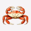 Realistic Hand-drawn Crab Illustration In Light Orange And Crimson Style