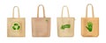 Realistic Hands Bag Eco Icon Set