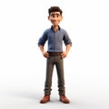Realistic And Handsome Hispanicore Cartoon Character For Pixar-style 3d Animation