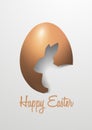 Realistic Happy Easter with Egg & Rabbit