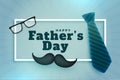 Realistic happy father`s day wishes card design Royalty Free Stock Photo