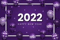 Realistic Happy New Year 2022 banner with balloons. Premium Vector