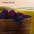 Realistic Healthy Fresh Grapes Poster