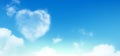 Realistic heart shaped cloud in the blue sky Royalty Free Stock Photo