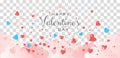 Realistic hearts decoration on transparent background with empty space for your message. Anniversary card design such as Valentine Royalty Free Stock Photo