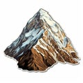 Realistic High Country Mountain Sticker - Detailed Hyper-detailed Rendering