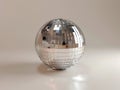 Realistic high resolution silver disco mirror ball Royalty Free Stock Photo