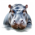 Realistic Hippopotamus Art Print - Hyper-detailed Uhd Image