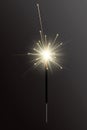 Realistic Holiday Bengal Light, with bright sparkle burning. Vector christmas diwali firework candle, celebration sparkler lights