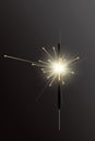 Realistic Holiday Bengal Light, with bright sparkle burning. Vector christmas diwali firework candle, celebration sparkler lights