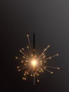 Realistic Holiday Bengal Light, with bright sparkle burning. Vector christmas diwali firework candle, celebration sparkler lights