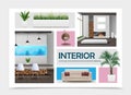 Realistic Home Interior Elements Collection