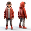 Realistic Hoodie Kid Cartoon For Motion Capture