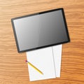 Realistic horizontal black tablet. vector Royalty Free Stock Photo