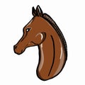 realistic horse portrait brown drawing white background