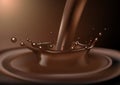 Realistic Hot Chocolate Splash Liquid Royalty Free Stock Photo