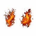 Realistic Hot Fire Flames Vector Set Royalty Free Stock Photo