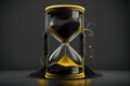 Realistic hour glass in dark and smoky background Royalty Free Stock Photo