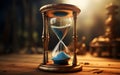 realistic hourglass antique timer with sand inside Generative AI