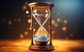 realistic hourglass antique timer with sand inside Generative AI