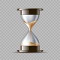 Realistic hourglass. 3D sand clock. Old-fashioned stopwatch for time measurement