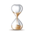 Realistic hourglass. 3D sand clock. Old-fashioned stopwatch for time measurement