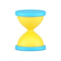 Realistic hourglass icon. Volumetric retro timer with sandy countdown