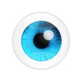 Realistic Human Blue Eye with Reflections. 3d Rendering